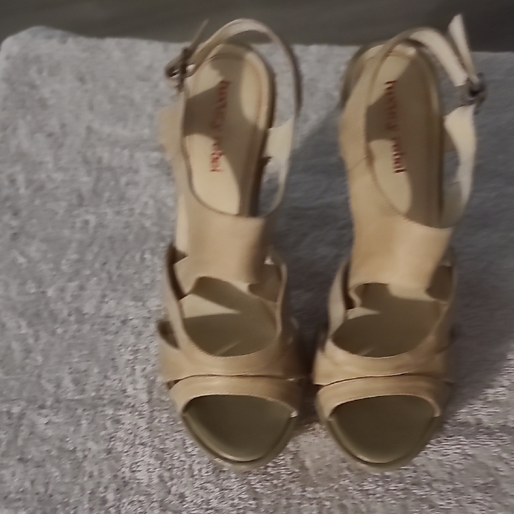 Luxury Rebel Taupe Strappy Heels - Picture 6 of 6